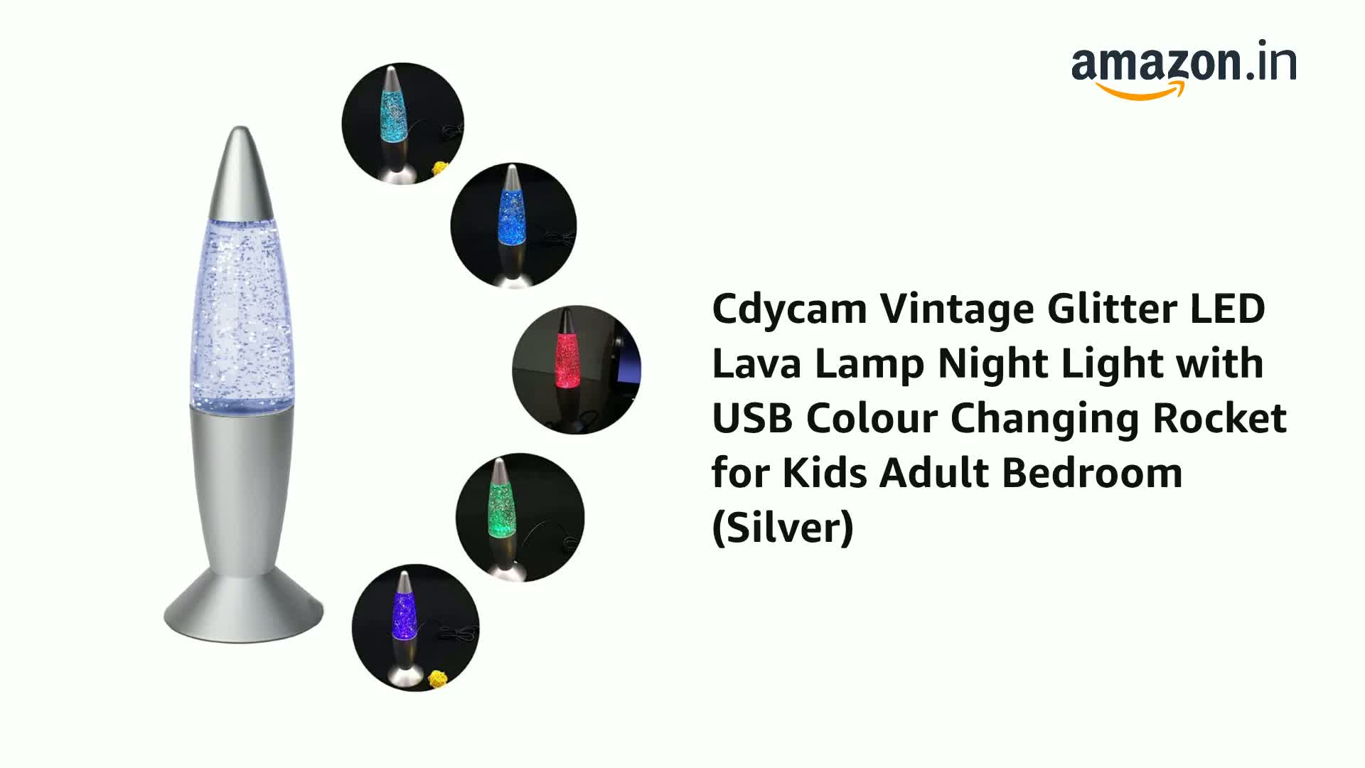 Buy Cdycam Vintage Glitter LED Lava Lamp Night Light with USB